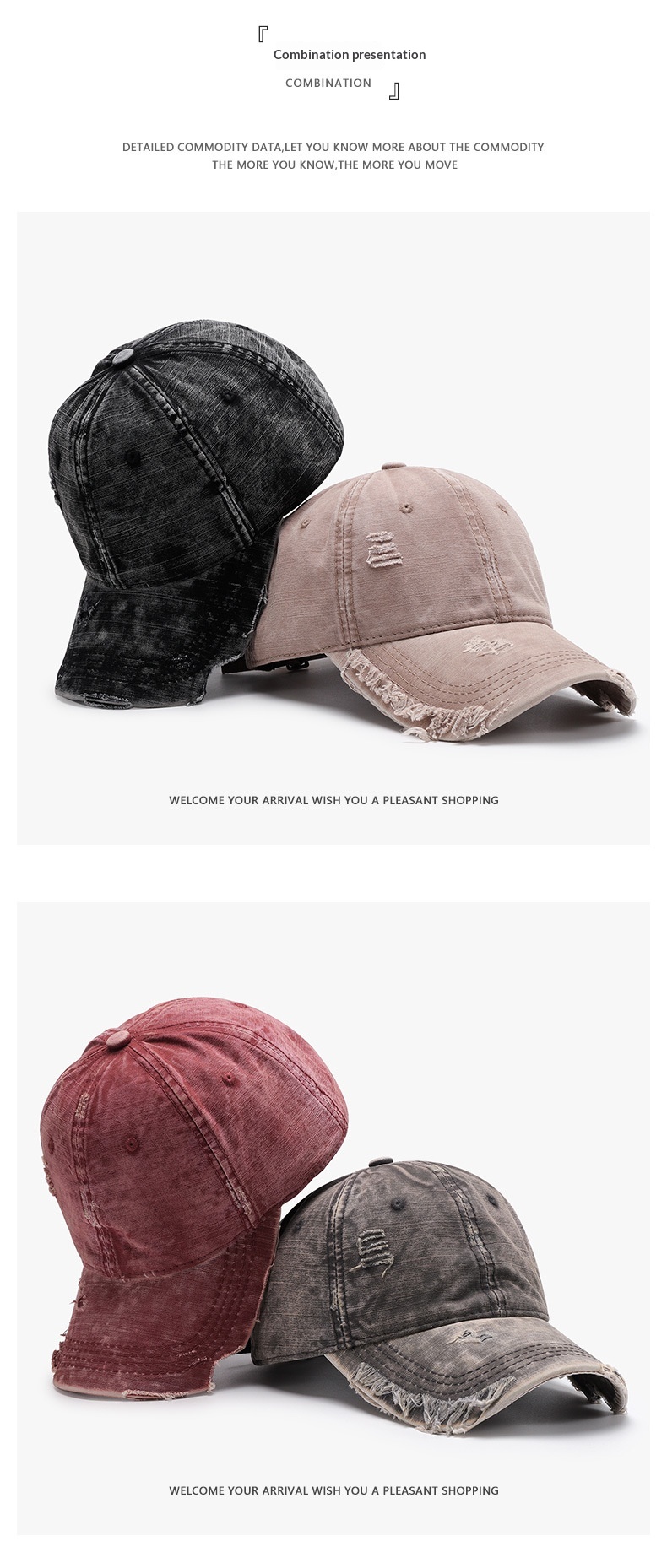 Washed Baseball Cap For Men And Women, Plain Duckbill Sun Hat_voghion.com