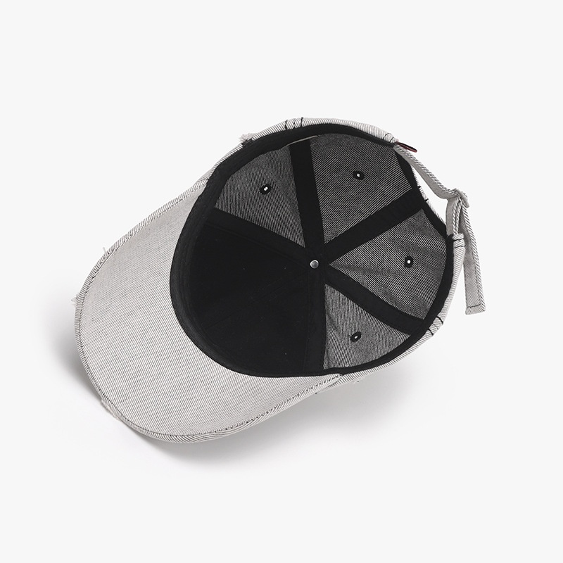 Tor Zur Wildnis Spring Color-Block Distressed Letter Embroidery Men's Large Head Circumference Personality Fashion Baseball Women's_voghion.com
