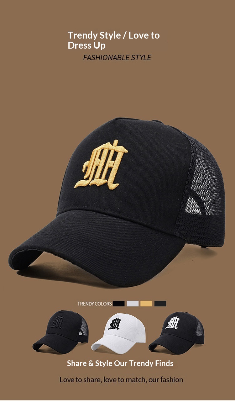 Breathable Mesh Baseball Cap Sun Protection Unisex Adjustable_voghion.com