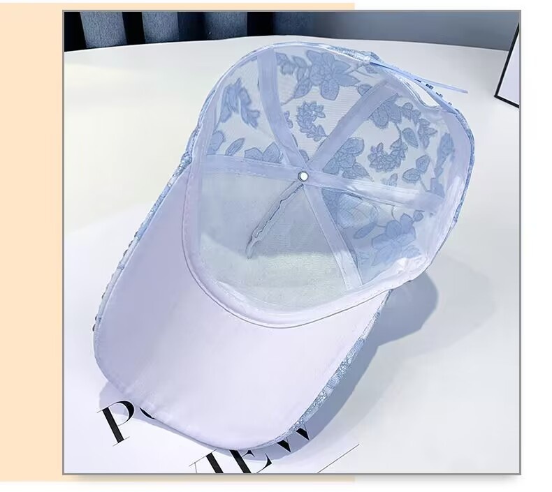 Rhinestone Baseball Cap For Women, Slimming Duckbill Sun Hat_voghion.com