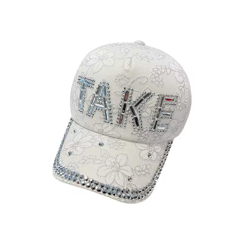 Duckbill Cap For Women, Face Slimming, Spring New Rhinestone Baseball Cap, Summer Letter Hat, Korean Version Sun_voghion.com