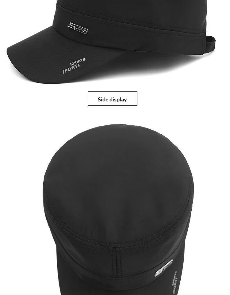 Cappello da baseball da uomo, casual, con parasole, a asciugatura rapida, con parte superiore piatta, per esterni, per mezza età, primavera ed estate_voghion.com