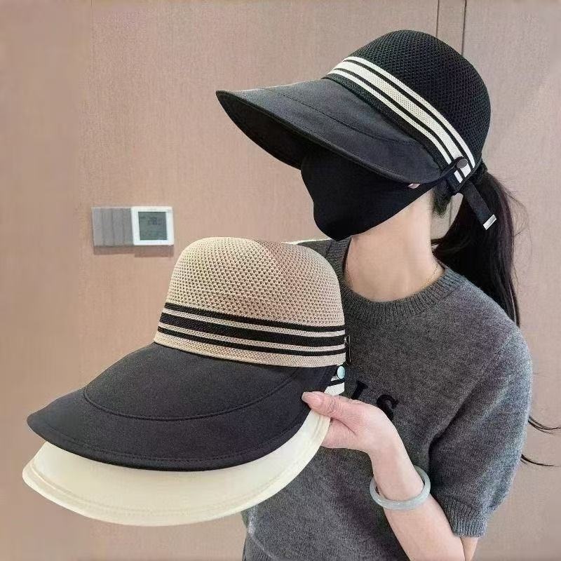 Casquette de baseball à large bord pour femme, idéale pour le printemps et l'été. Nouvelle casquette respirante en maille, protection solaire et UV pour les voyages en extérieur._voghion.com