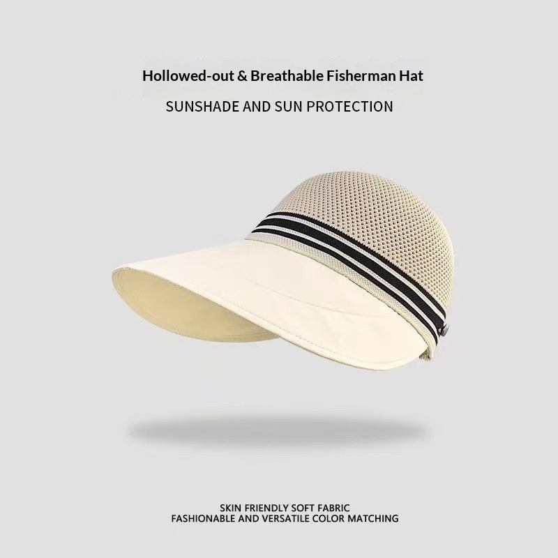 Wide Brim For Women Spring Summer New Mesh Breathable Sun Baseball Cap Outdoor Travel UV Protection Hat_voghion.com