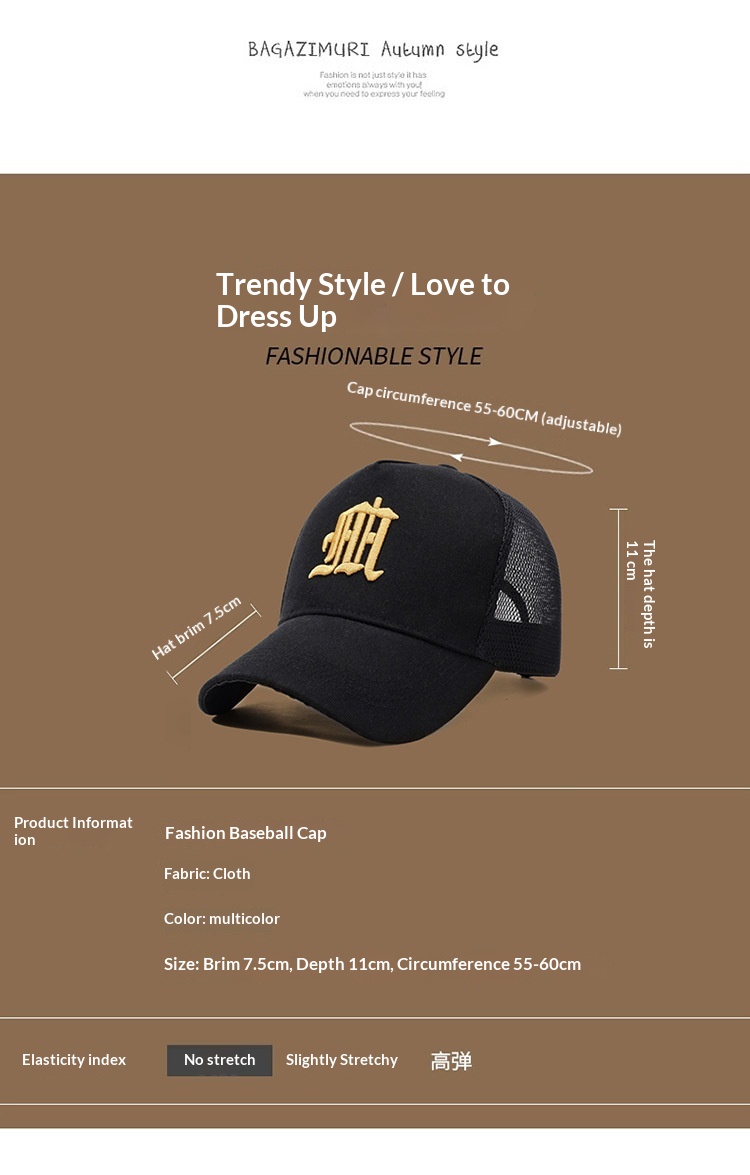 Breathable Mesh Baseball Cap Sun Protection Unisex Adjustable_voghion.com