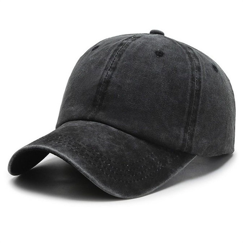 Washed Cotton Solid Color Plain Baseball Cap For Women And Men, Casual Duckbill Cap, Korean Style Vintage Adjustable Hat_voghion.com