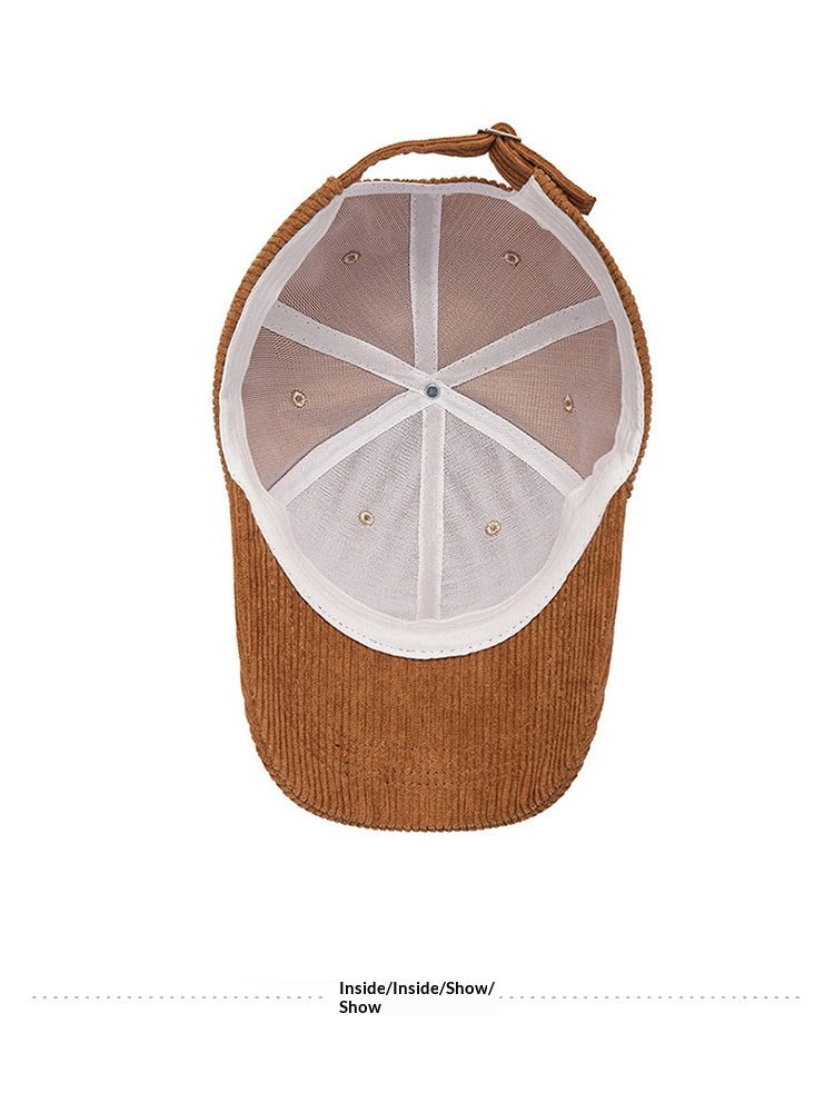 New Spring Autumn Version Baseball Cap Versatile Striped Corduroy Japanese And Korean Casual Internet Celebrity Sun Hat_voghion.com
