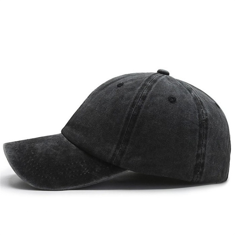 Washed Cotton Solid Color Plain Baseball Cap For Women And Men, Casual Duckbill Cap, Korean Style Vintage Adjustable Hat_voghion.com
