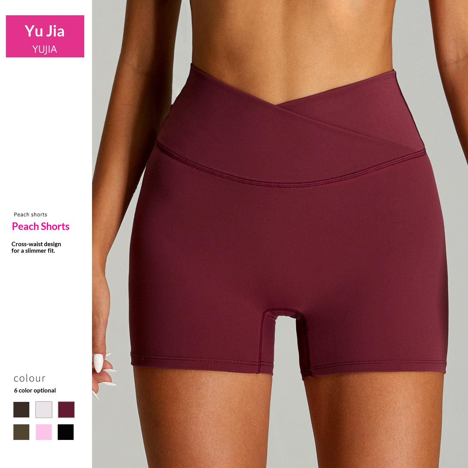 Cross-border High Waist Yoga For Women, Tight-fitting, Tummy Control, Hip-lifting, Fitness Shorts, Bare-feel,_voghion.com