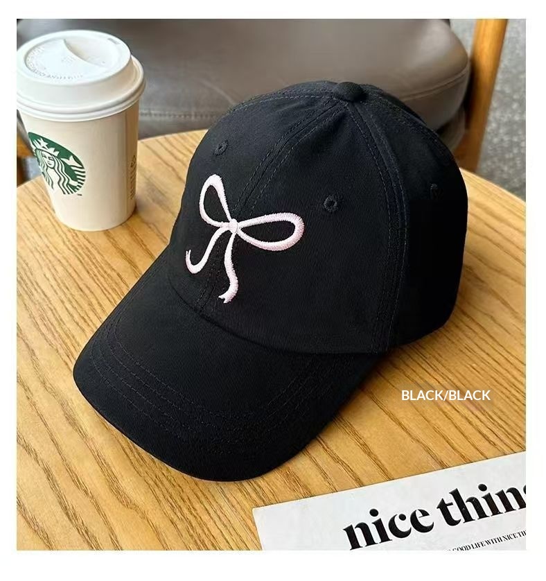 Bestickte Baseballcap Mit Schleife Für Mädchen Rosa Süß_voghion.com