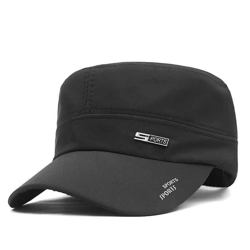 Cappello da baseball da uomo, casual, con parasole, a asciugatura rapida, con parte superiore piatta, per esterni, per mezza età, primavera ed estate_voghion.com