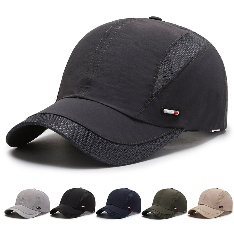 Men's Spring Summer Baseball Lightweight Breathable Hat Outdoor Sun Protection Fishing Duckbill Cap_voghion.com