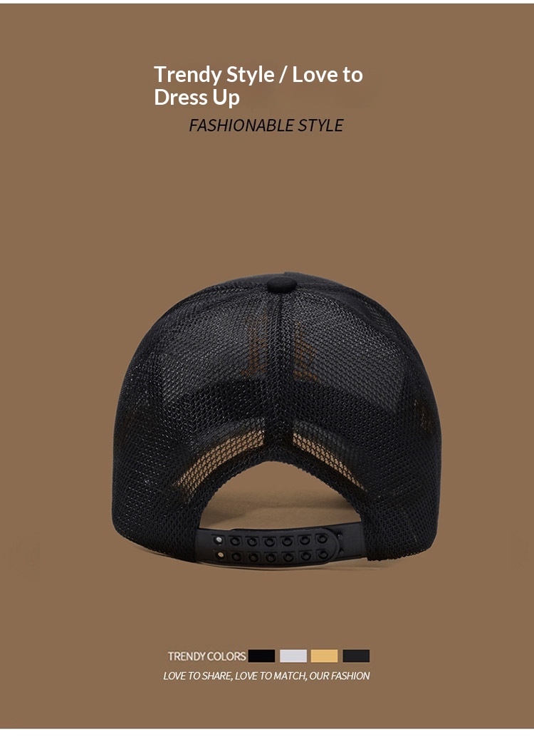 Breathable Mesh Baseball Cap Sun Protection Unisex Adjustable_voghion.com