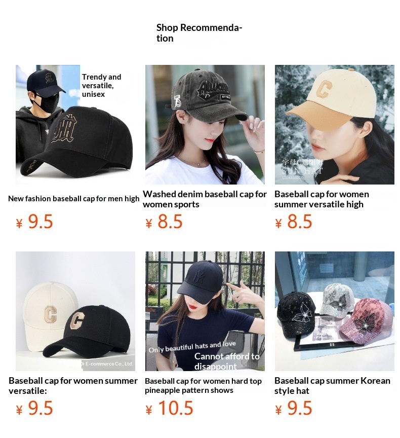 Rhinestone Baseball Cap For Women, Slimming Duckbill Sun Hat_voghion.com
