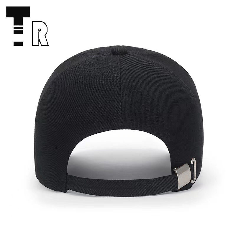 Boné de beisebol liso com alça ajustável para cabeças grandes, proteção solar, formato que afina o rosto, fecho de pressão._voghion.com