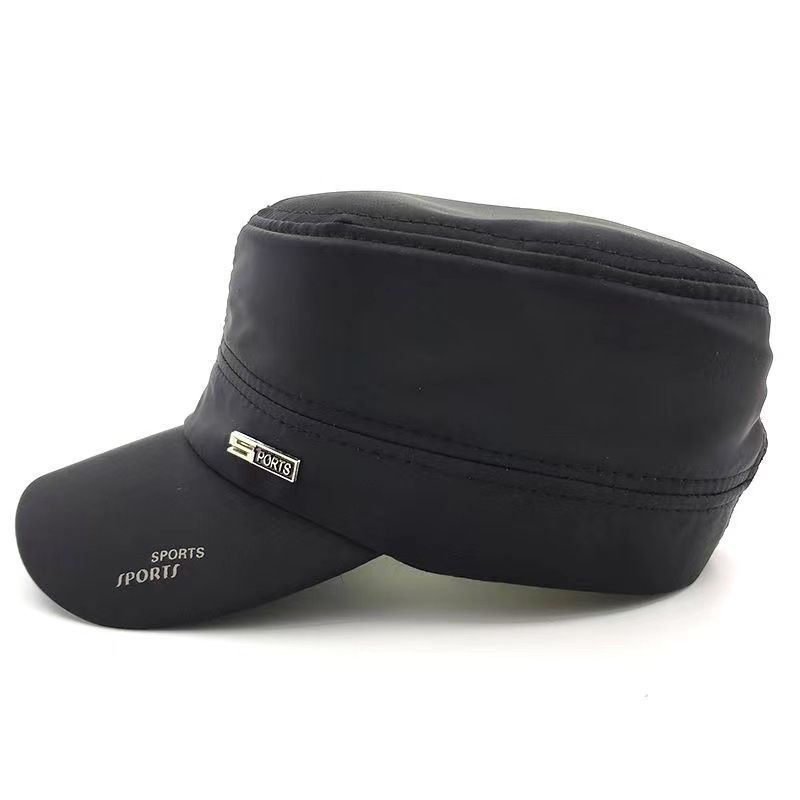 Cappello da baseball da uomo, casual, con parasole, a asciugatura rapida, con parte superiore piatta, per esterni, per mezza età, primavera ed estate_voghion.com