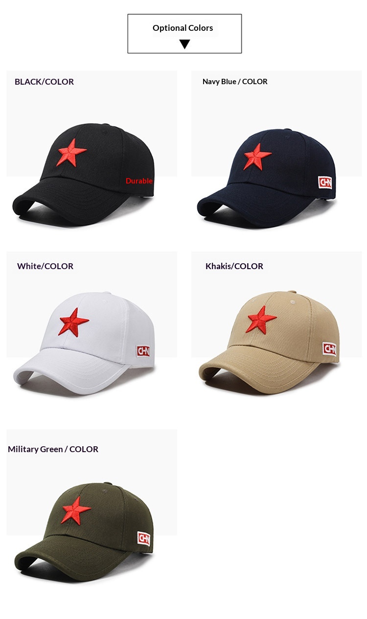 Baseball Cap With Five-pointed Star Embroidery For Men And Women_voghion.com