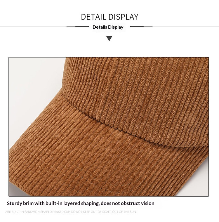 New Spring Autumn Version Baseball Cap Versatile Striped Corduroy Japanese And Korean Casual Internet Celebrity Sun Hat_voghion.com