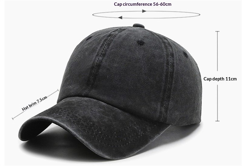 Washed Cotton Solid Color Plain Baseball Cap For Women And Men, Casual Duckbill Cap, Korean Style Vintage Adjustable Hat_voghion.com