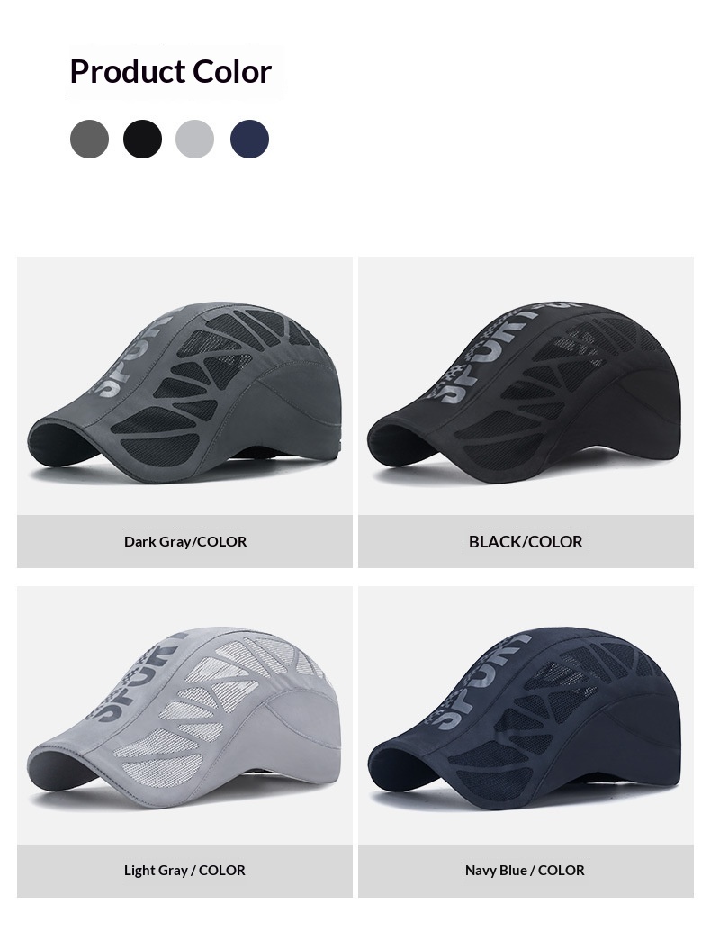 Summer New SPORT Letter Forward Men Breathable Mesh Sunshade Quick-Dry Hat Outdoor Sun Protection Baseball Cap_voghion.com