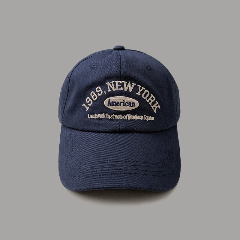 Korean Retro Baseball Cap For Women, Autumn And Winter Versatile Street Style Letter Embroidery 1989 Duckbill Cap,_voghion.com