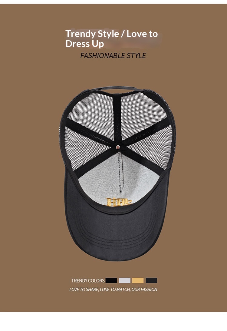 Breathable Mesh Baseball Cap Sun Protection Unisex Adjustable_voghion.com
