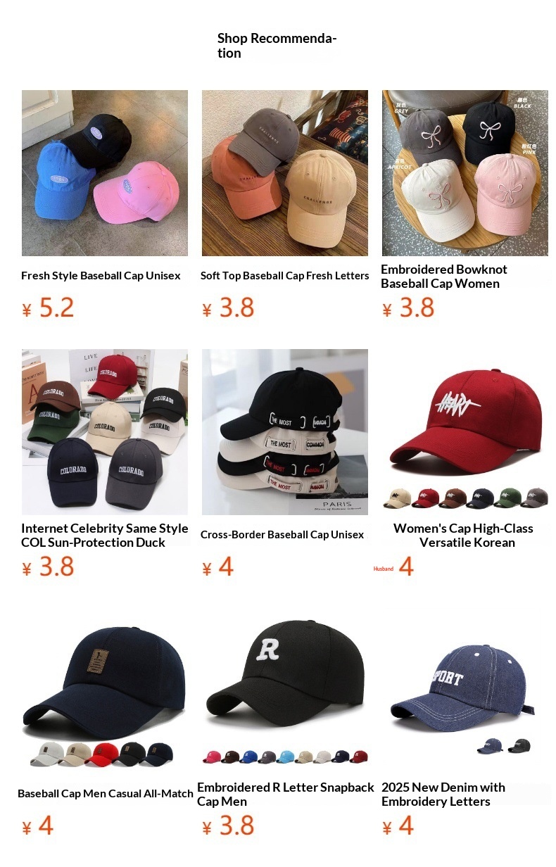 Bestickte Baseballcap Mit Schleife Für Mädchen Rosa Süß_voghion.com