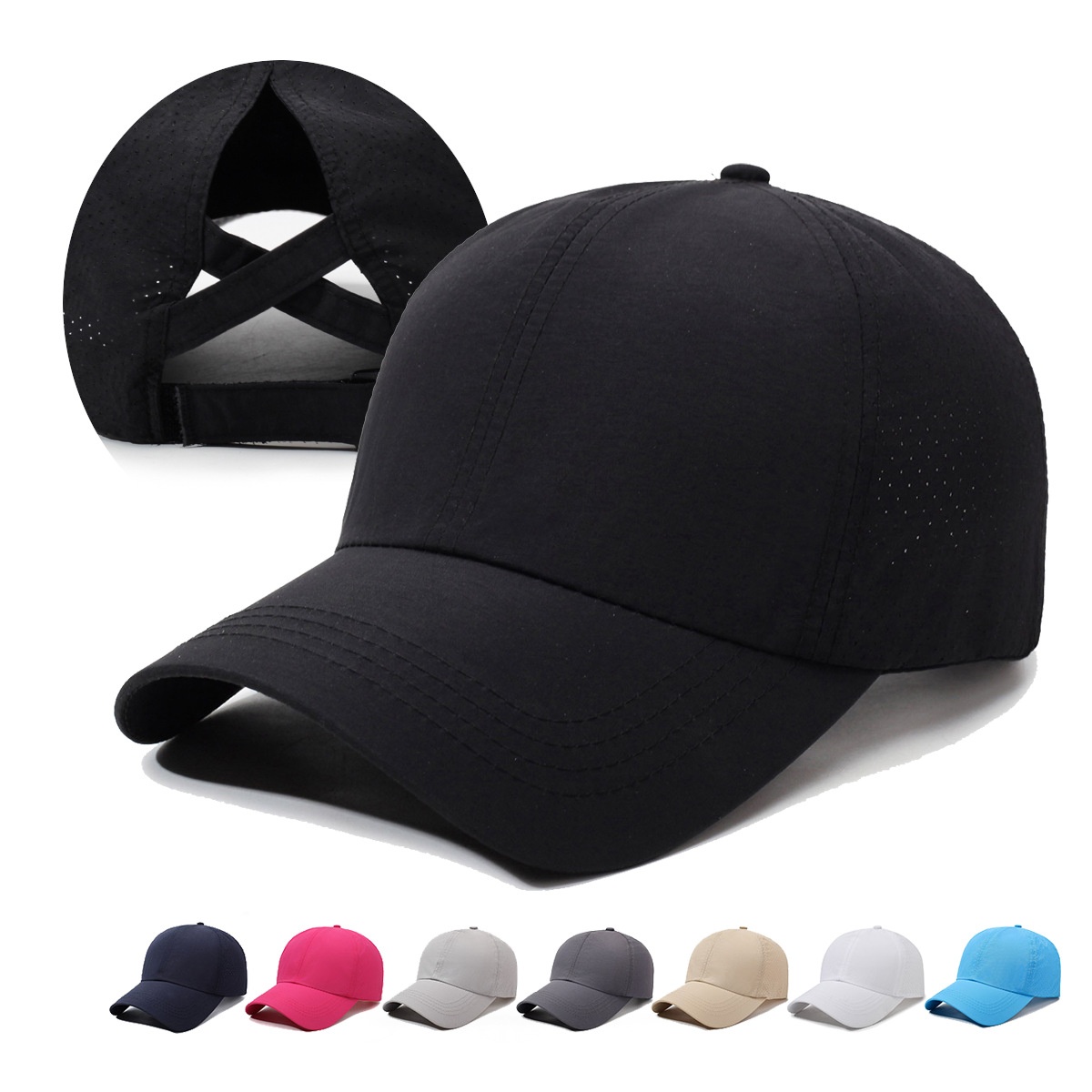 's Best-selling Hat: Spring And Summer Baseball Cap For Women, Casual Cross Ponytail Cap, Mesh Quick-dry Sun Hat,_voghion.com