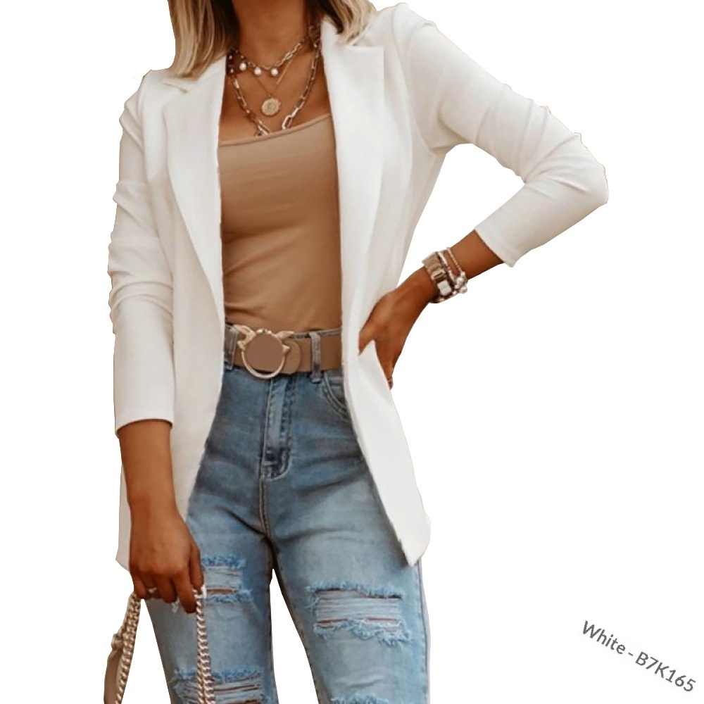 Blazer cardigan da donna a maniche lunghe con revers_voghion.com