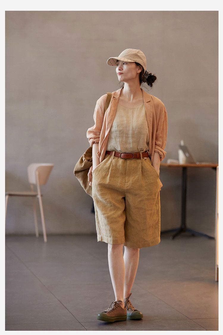 Blazer elegante in lino da donna - giacca estiva raffinata_voghion.com
