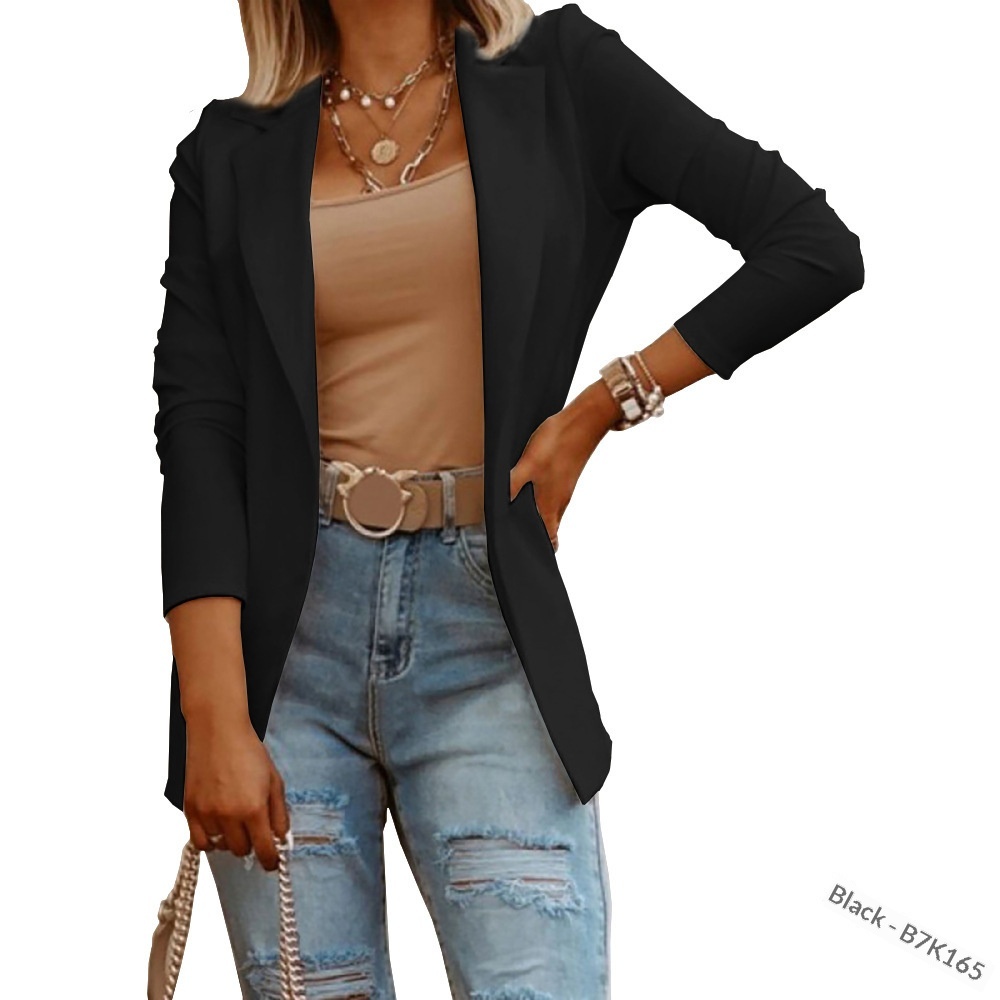 Blazer cardigan da donna a maniche lunghe con revers_voghion.com