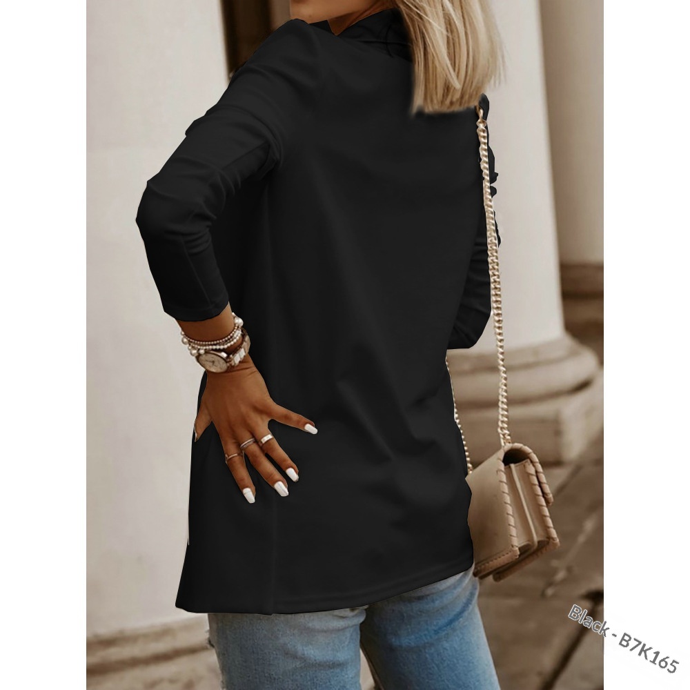 Blazer cardigan da donna a maniche lunghe con revers_voghion.com