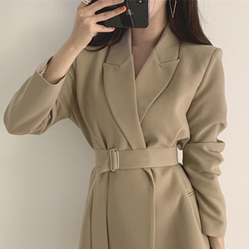 Herbst und Winter Neue britische Mode für den Außenhandel Trendige Mode Schnürung Taille Eleganter Vielseitiger Blazer für_voghion.com