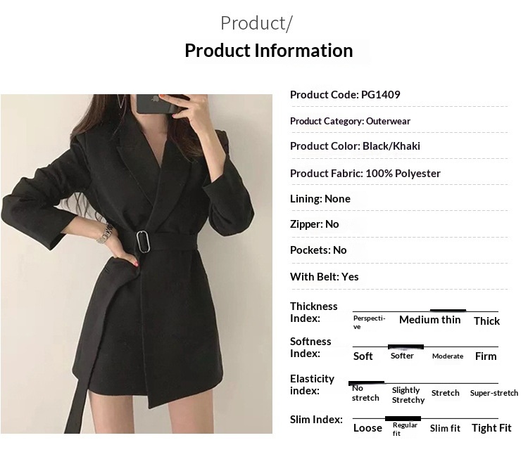 Eleganter Britischer Damen Blazer Mit Schnürung An Der Taille_voghion.com