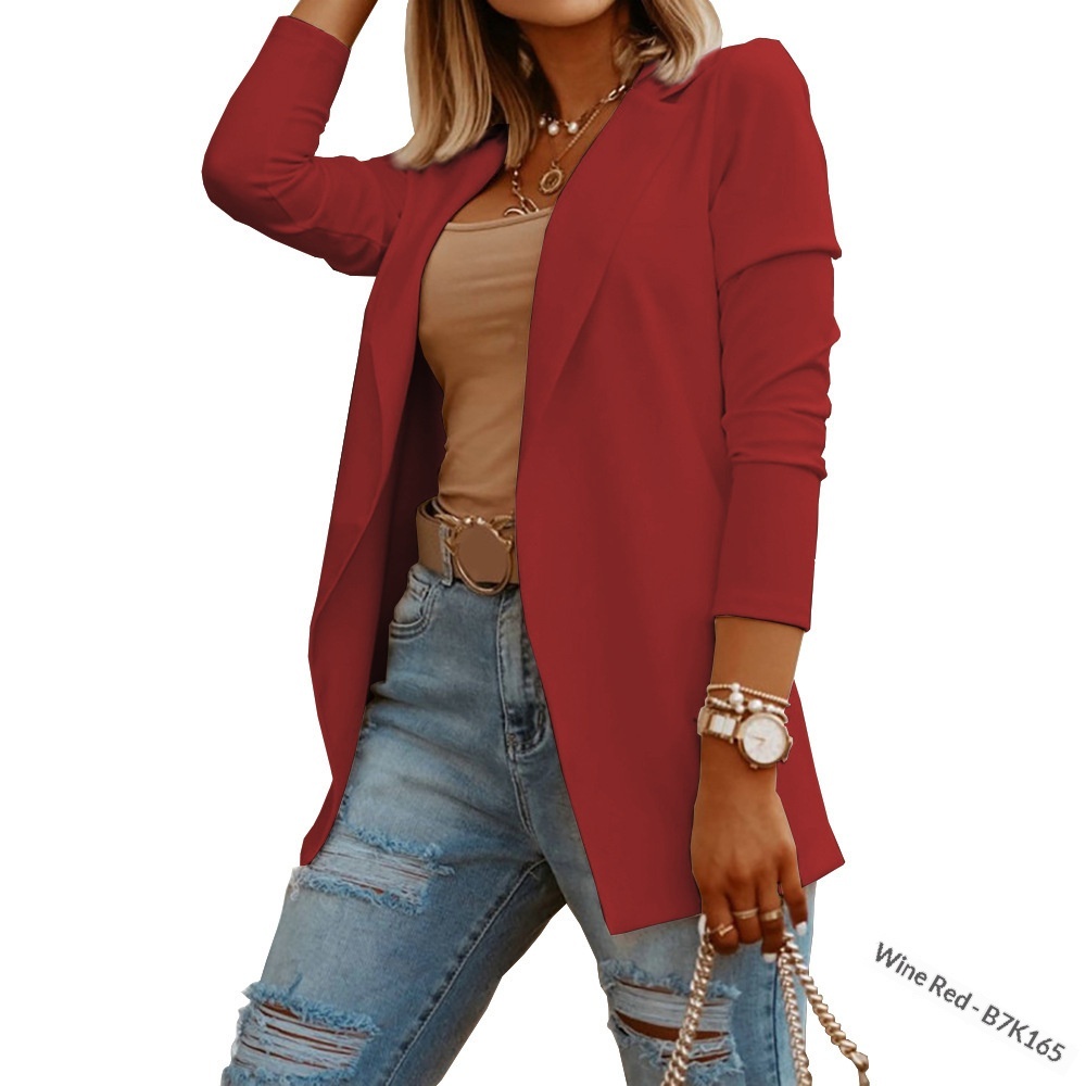 Ampia disponibilità: Cardigan da donna ampio, elegante, a maniche lunghe, tinta unita, con risvolto_voghion.com