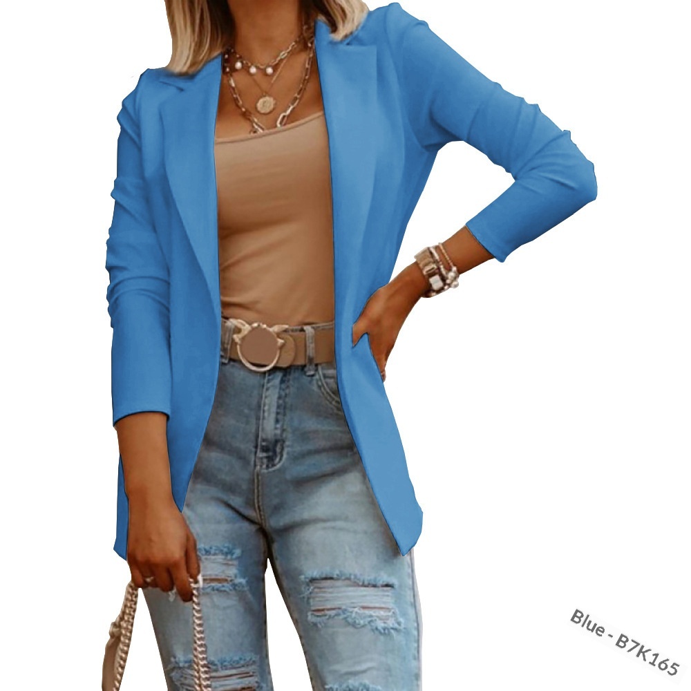 Blazer cardigan da donna a maniche lunghe con revers_voghion.com