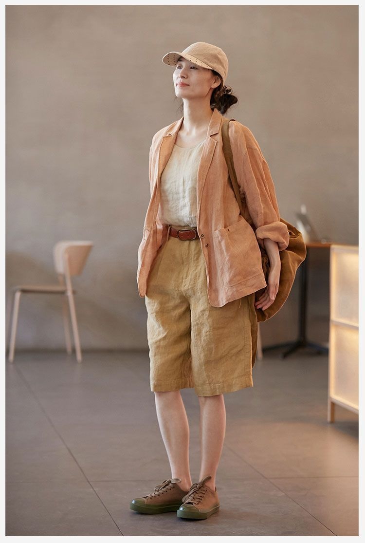 Blazer elegante in lino da donna - giacca estiva raffinata_voghion.com