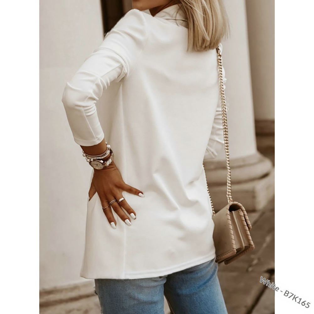 Blazer cardigan da donna a maniche lunghe con revers_voghion.com