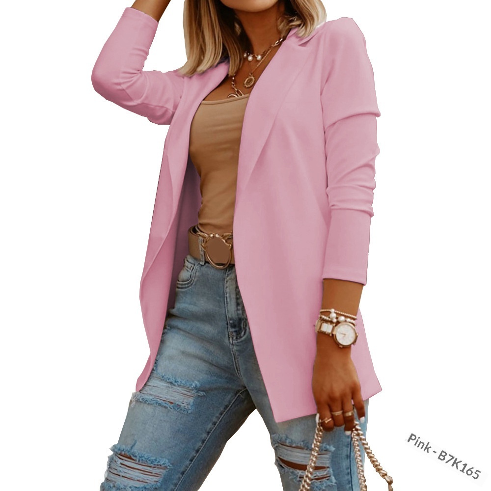 Ampia disponibilità: Cardigan da donna ampio, elegante, a maniche lunghe, tinta unita, con risvolto_voghion.com