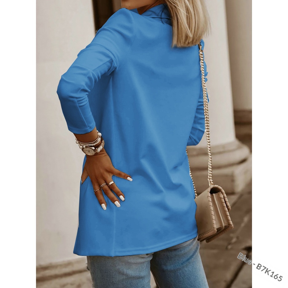 Blazer cardigan da donna a maniche lunghe con revers_voghion.com