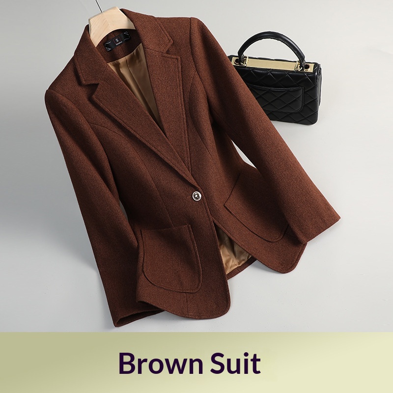 Grauer Damenblazer Herbst/Winter 2025, neuer Stil, elegant und lässig für zierliche Damen, Modell 8622_voghion.com