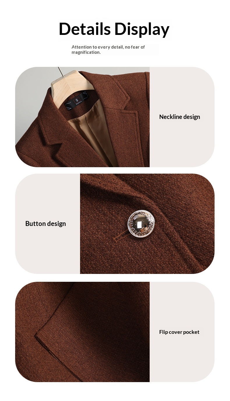 Damen Blazer Grau Elegant Lässig Für Herbst Und Winter_voghion.com