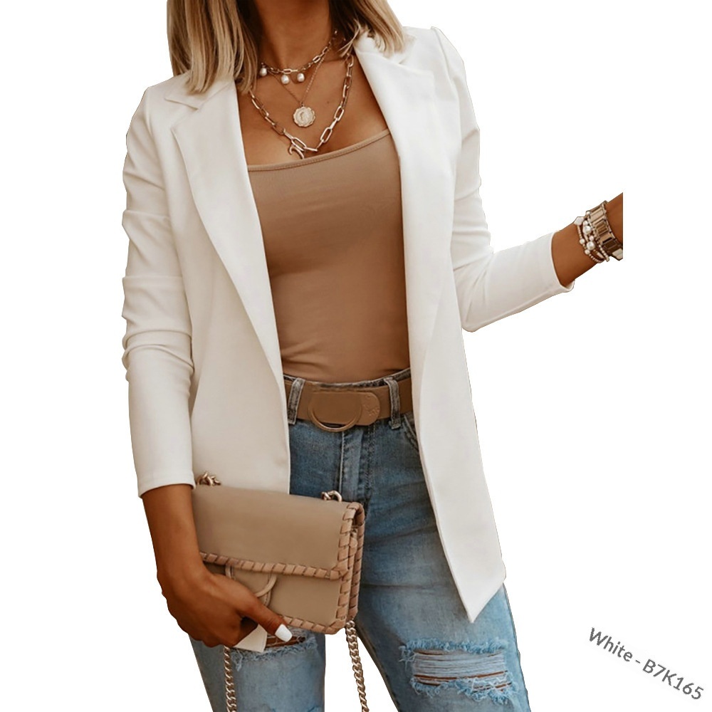 Blazer cardigan da donna a maniche lunghe con revers_voghion.com