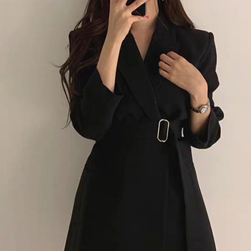 Eleganter Britischer Damen Blazer Mit Schnürung An Der Taille_voghion.com