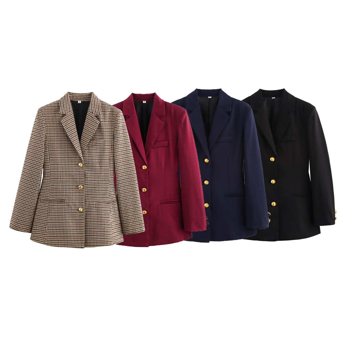 Blazer da donna estivo 2025, modello semplice e versatile a pied de poule, stile francese di nicchia, YY9-9432, vendita all'ingrosso._voghion.com