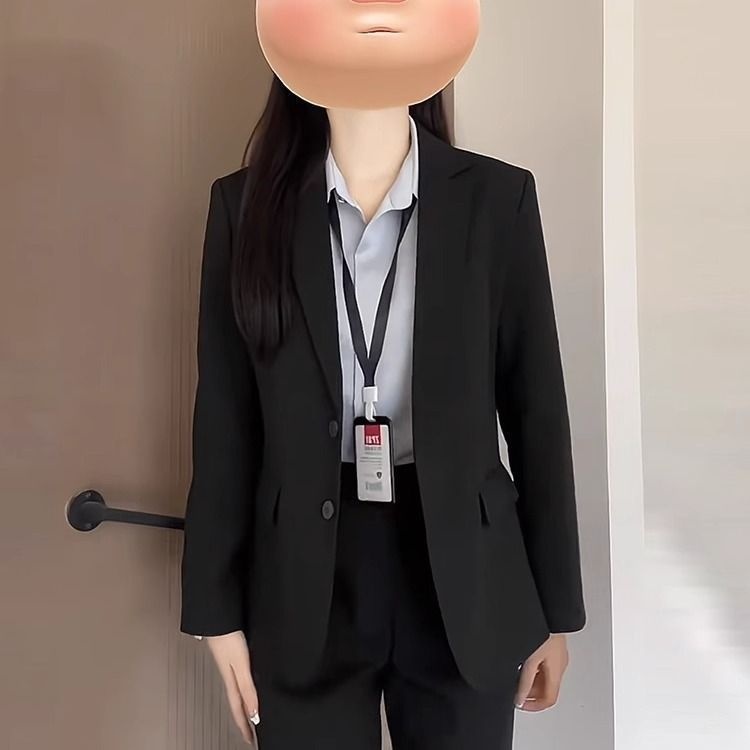 Schwarzer Damen Blazer Für Das Büro Und Formelle Anlässe_voghion.com