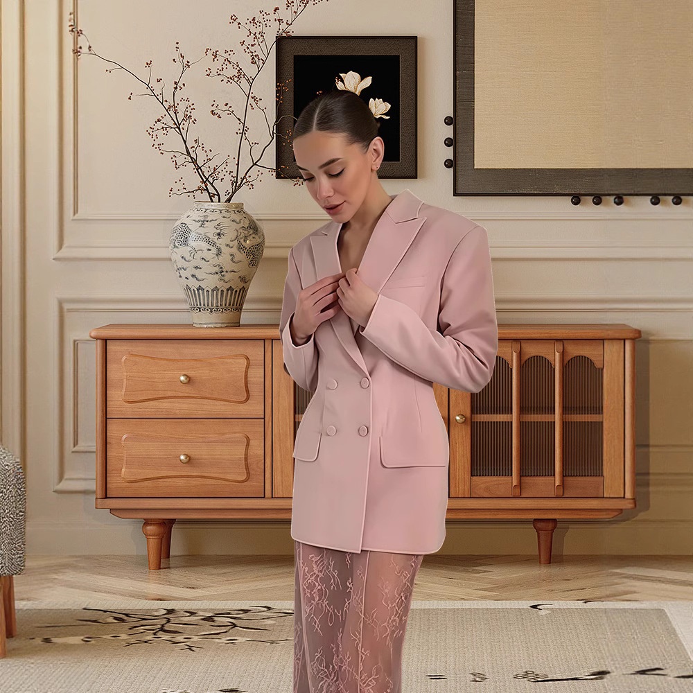 2025 Fall/Winter Simple Loose Double-Breasted Blazer For Women, New Fashionable And Elegant Autumn/Winter Suit_voghion.com
