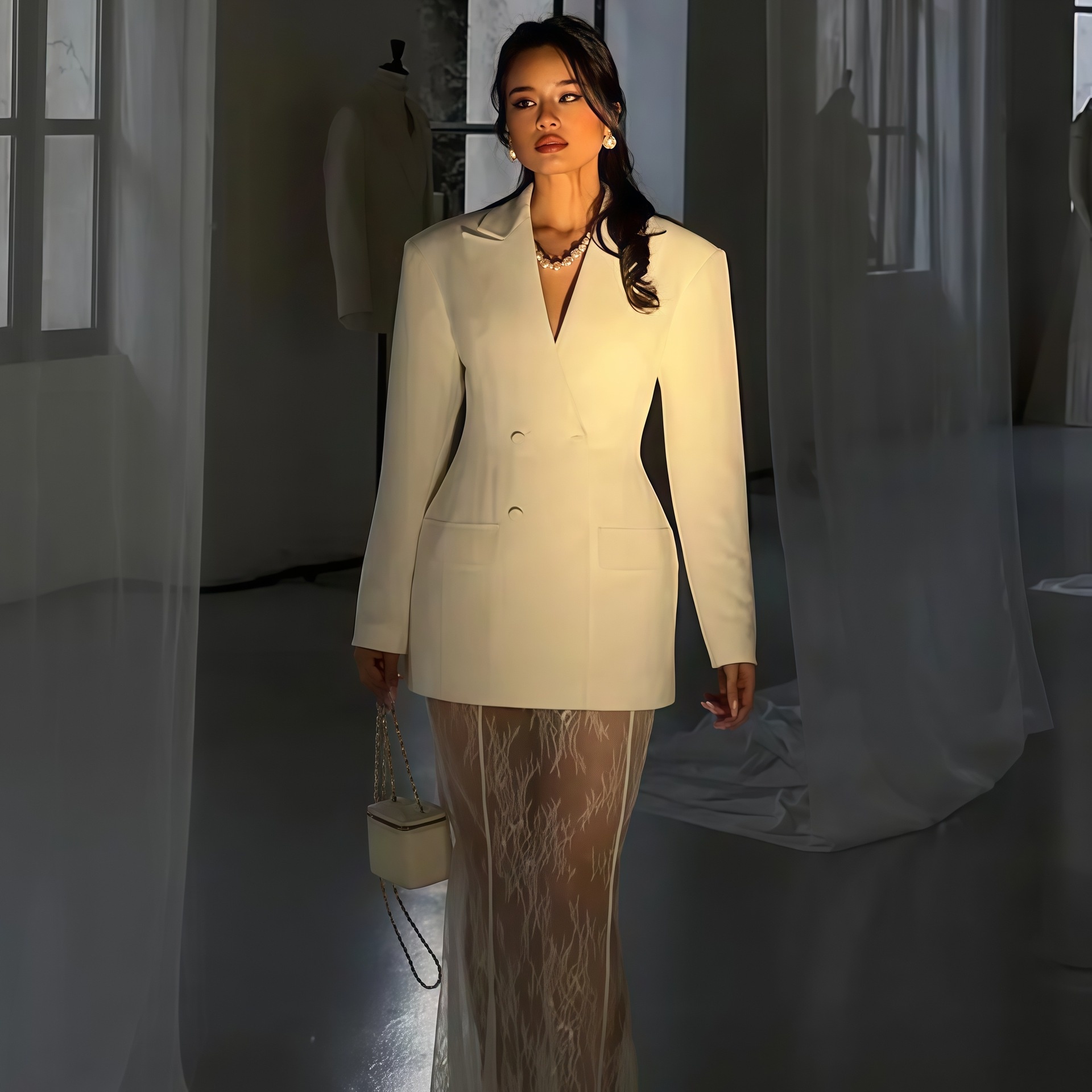 2025 Fall/Winter Simple Loose Double-Breasted Blazer For Women, New Fashionable And Elegant Autumn/Winter Suit_voghion.com