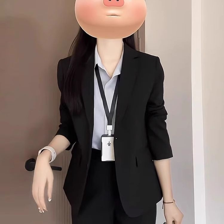 Schwarzer Damen Blazer Für Das Büro Und Formelle Anlässe_voghion.com
