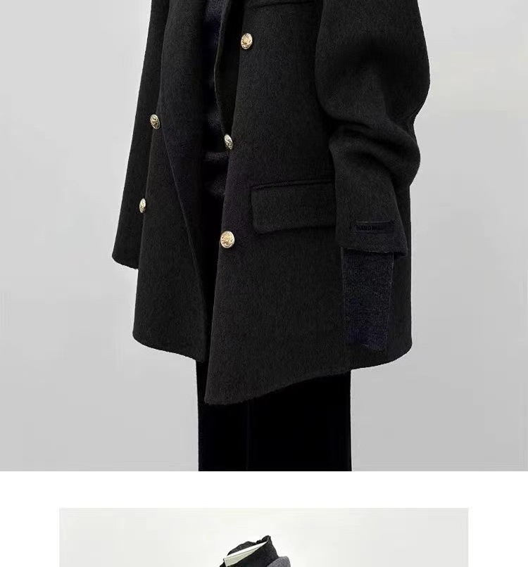 Women's Woolen Blazer With Down Lining, Stylish Winter Short Coat_voghion.com